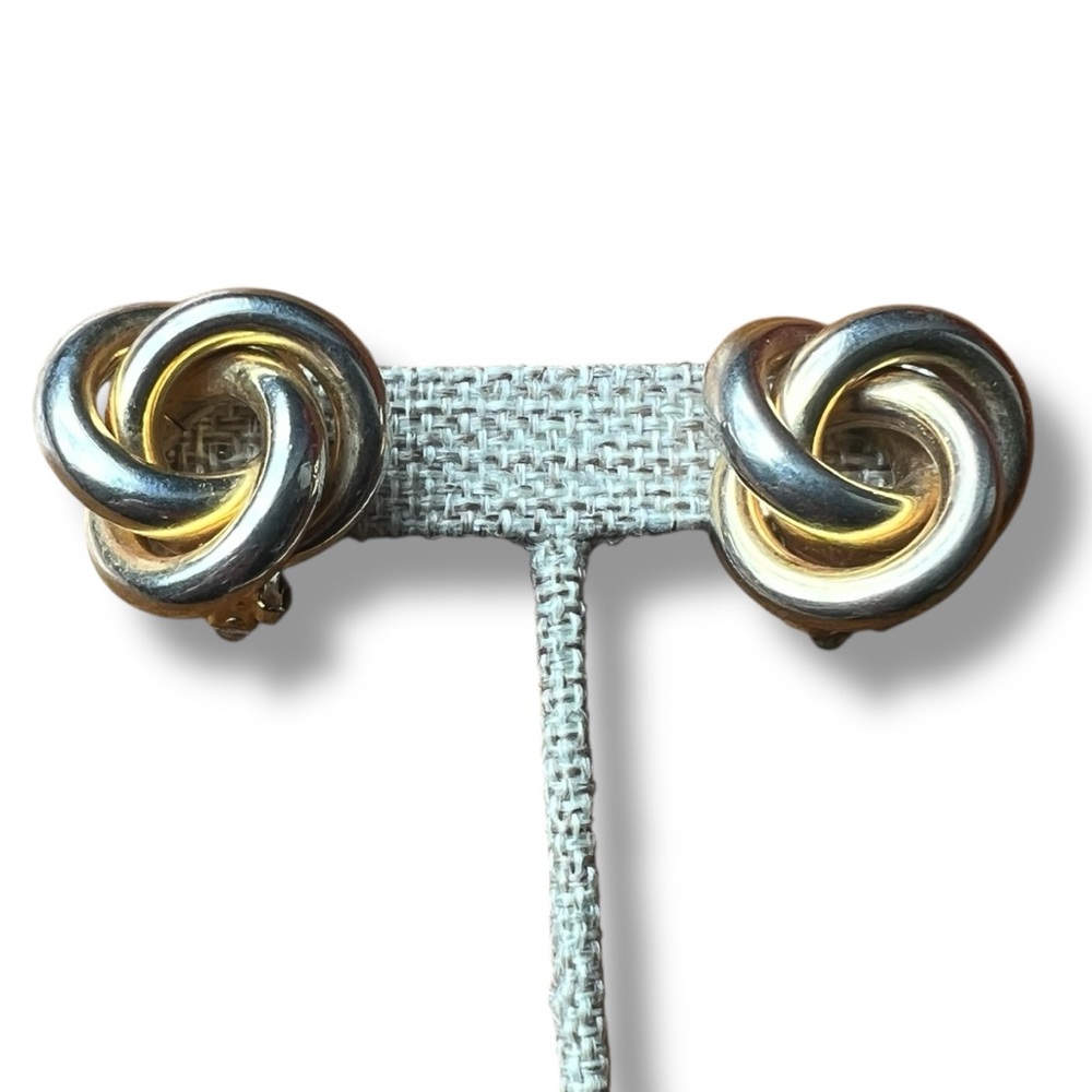 Chunky Gold Knot Vintage Clip-on Earrings